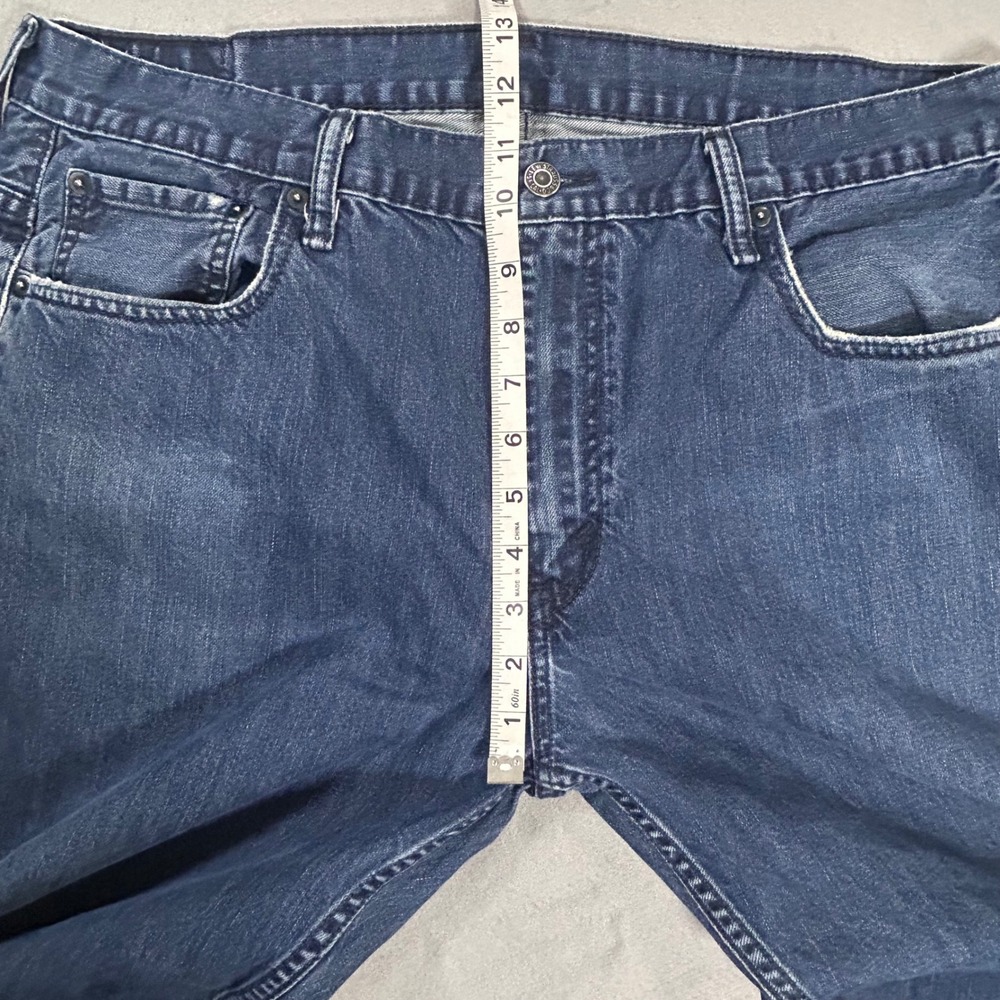 Levis 569 Loose Straight Jeans Mens 36x32 Dark Wash Denim Distressed 00569-0147 - Picture 3 of 10